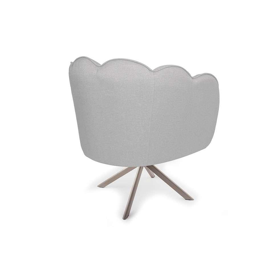 Poltrona Ariel Giratória Linho Creme e Champagne - 5