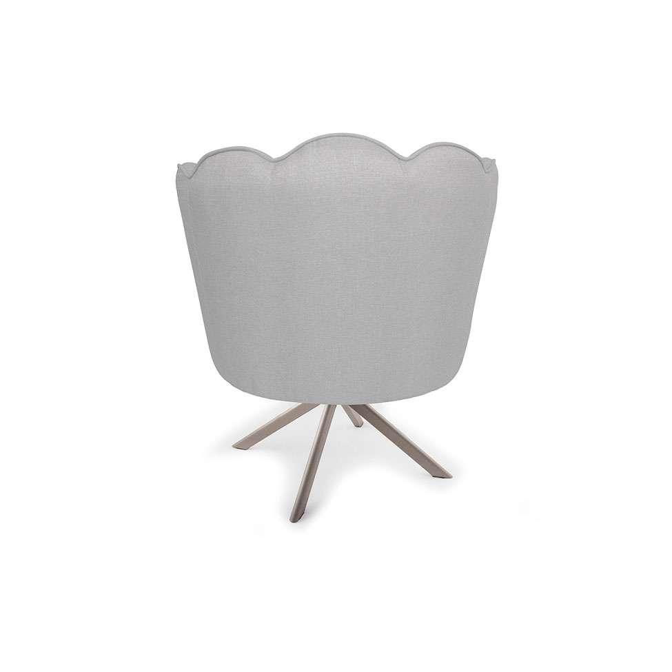 Poltrona Ariel Giratória Linho Creme e Champagne - 6