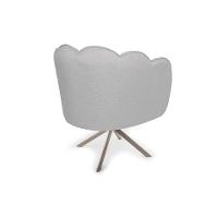 Poltrona Ariel Giratória Linho Creme e Champagne - 5