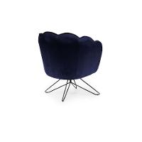 Poltrona Ariel Base Aço Suede Marinho e Preta