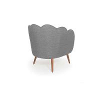 Poltrona Ariel Pé Palito Linho Mescla Cinza e Cobre