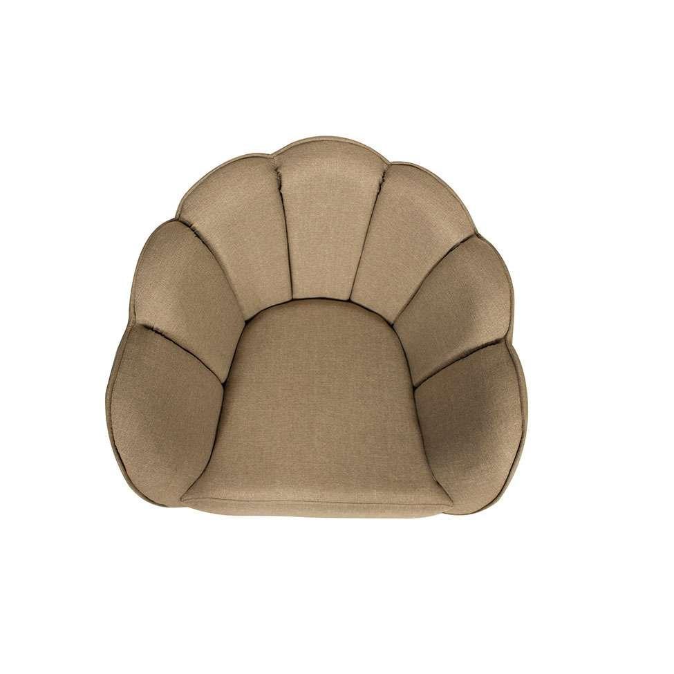 Poltrona Ariel Pé Palito Linho Bege e Bronze - 6