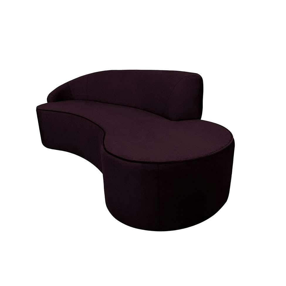 Sofá 3 Lugares Mezzo II Veludo Uva - 1