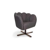 Poltrona Ariel Giratória Linho Mescla Marrom e Castanho - 1