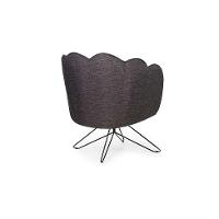 Poltrona Ariel Base Aço Linho Mescla Marrom e Preta