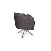 Poltrona Ariel Giratória Linho Mescla Marrom e Champagne - 5