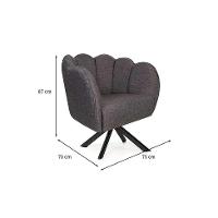 Poltrona Ariel Giratória Linho Mescla Marrom e Preta - 3