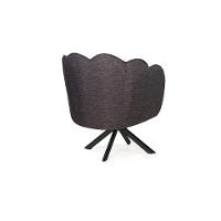 Poltrona Ariel Giratória Linho Mescla Marrom e Preta