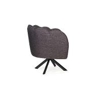 Poltrona Ariel Giratória Linho Mescla Marrom e Preta - 5