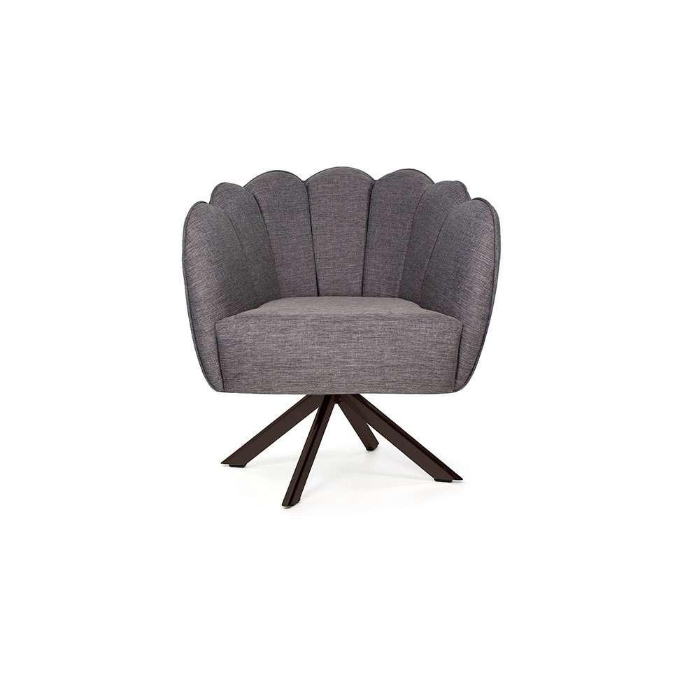 Poltrona Ariel Giratória Linho Mescla Marrom e Chocolate - 2