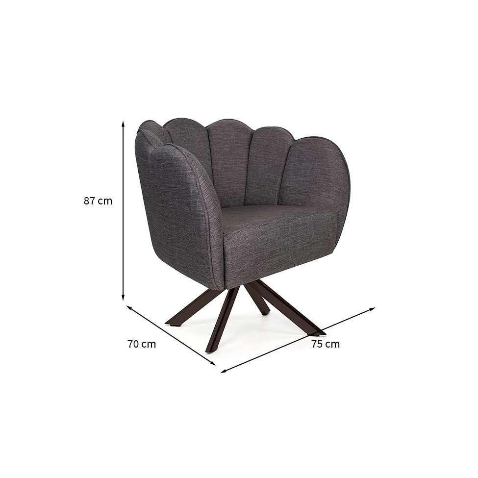 Poltrona Ariel Giratória Linho Mescla Marrom e Chocolate - 3