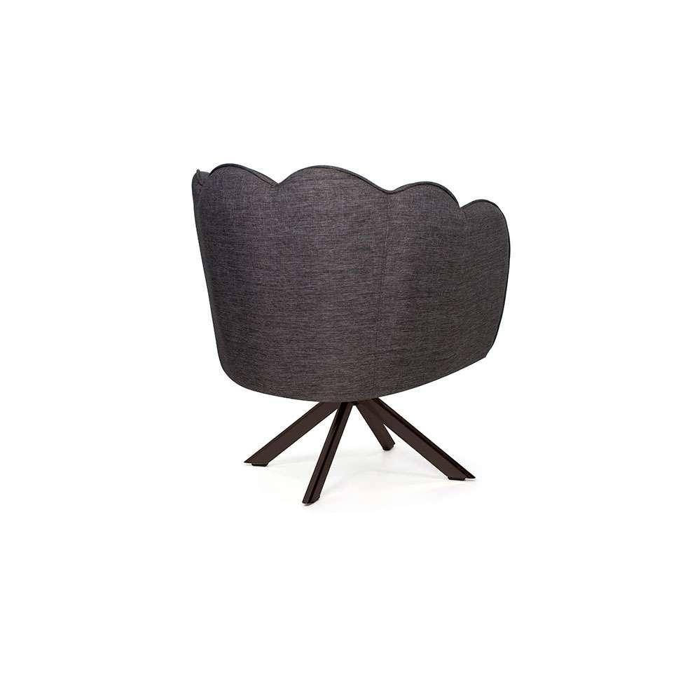 Poltrona Ariel Giratória Linho Mescla Marrom e Chocolate - 4