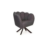 Poltrona Ariel Giratória Linho Mescla Marrom e Chocolate - 1