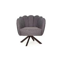 Poltrona Ariel Giratória Linho Mescla Marrom e Chocolate - 2