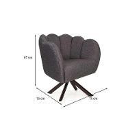 Poltrona Ariel Giratória Linho Mescla Marrom e Chocolate - 3