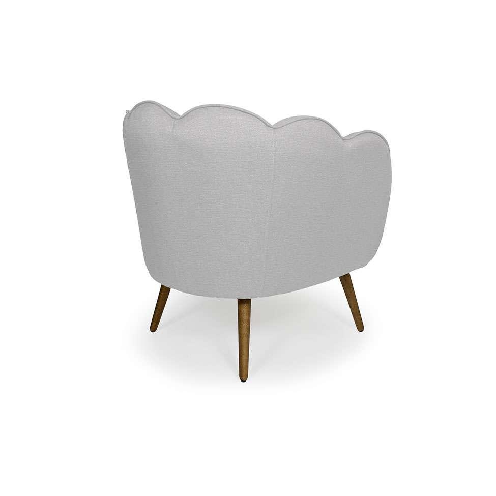 Poltrona Ariel Pé Palito Linho Creme e Madeira - 4