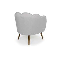 Poltrona Ariel Pé Palito Linho Creme e Madeira