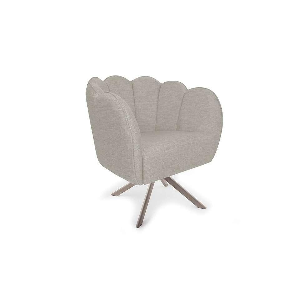 Poltrona Ariel Giratória Linho Aveia e Champagne - 1