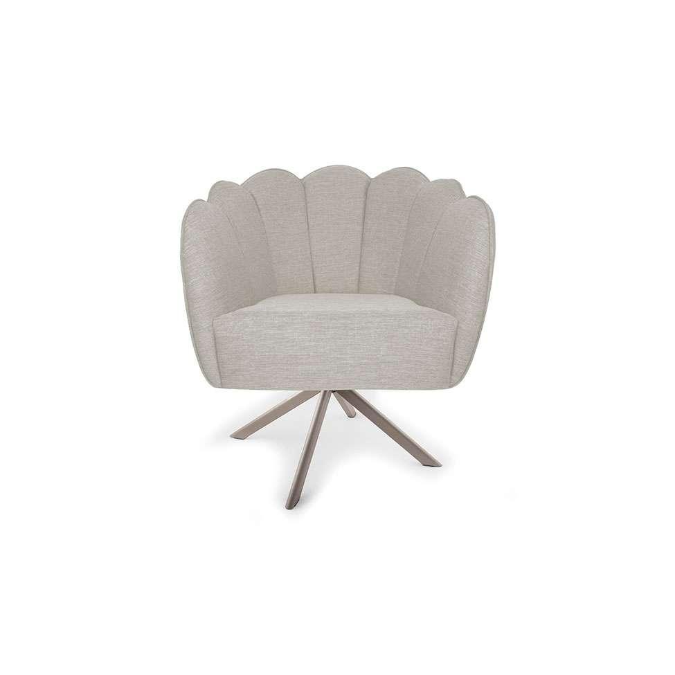 Poltrona Ariel Giratória Linho Aveia e Champagne - 2