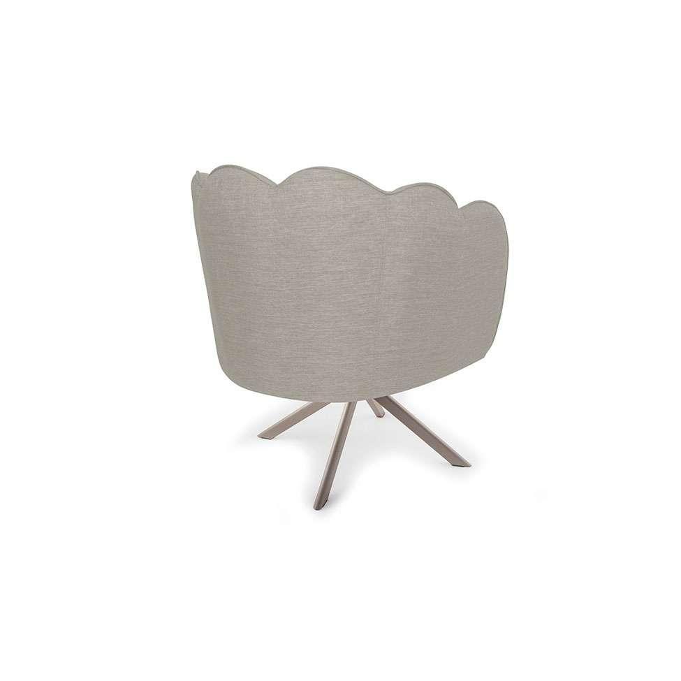 Poltrona Ariel Giratória Linho Aveia e Champagne - 4