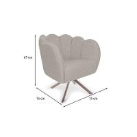 Poltrona Ariel Giratória Linho Aveia e Champagne - 3