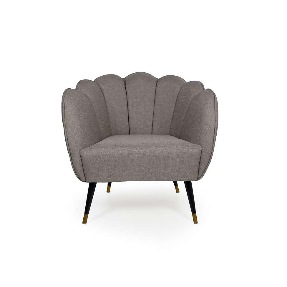 Poltrona Ariel Pé Palito Linho Fendi e Preta - 2