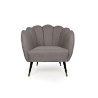 Poltrona Ariel Pé Palito Linho Fendi e Preta - 2