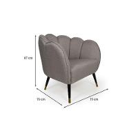 Poltrona Ariel Pé Palito Linho Fendi e Preta - 3