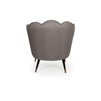 Poltrona Ariel Pé Palito Linho Fendi e Preta - 6