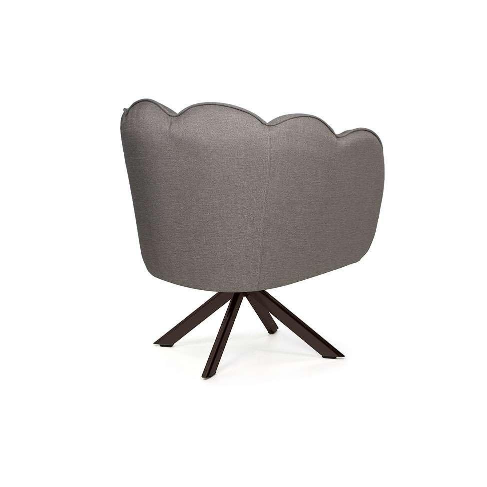 Poltrona Ariel Giratória Linho Fendi e Chocolate - 4