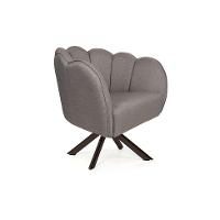 Poltrona Ariel Giratória Linho Fendi e Chocolate - 1