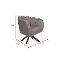 Poltrona Ariel Giratória Linho Fendi e Chocolate - 3