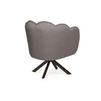 Poltrona Ariel Giratória Linho Fendi e Chocolate