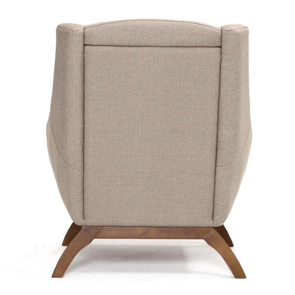Poltrona Juliet Linho Mescla Bege e Madeira - 6
