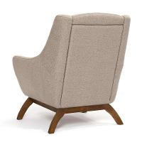 Poltrona Juliet Linho Mescla Bege e Madeira - 5