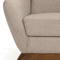 Poltrona Juliet Linho Mescla Bege e Madeira - 7