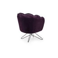Poltrona Ariel Base Aço Veludo Uva e Preta
