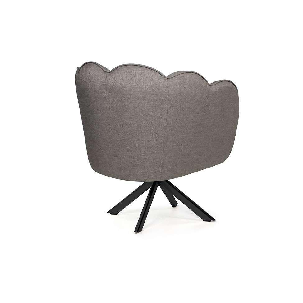 Poltrona Ariel Giratória Linho Fendi e Preta - 4