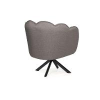 Poltrona Ariel Giratória Linho Fendi e Preta