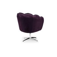 Poltrona Ariel Giratória Veludo Uva e Alumínio