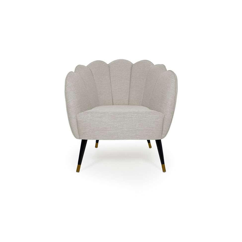 Poltrona Ariel Pé Palito Linho Aveia e Preta - 2