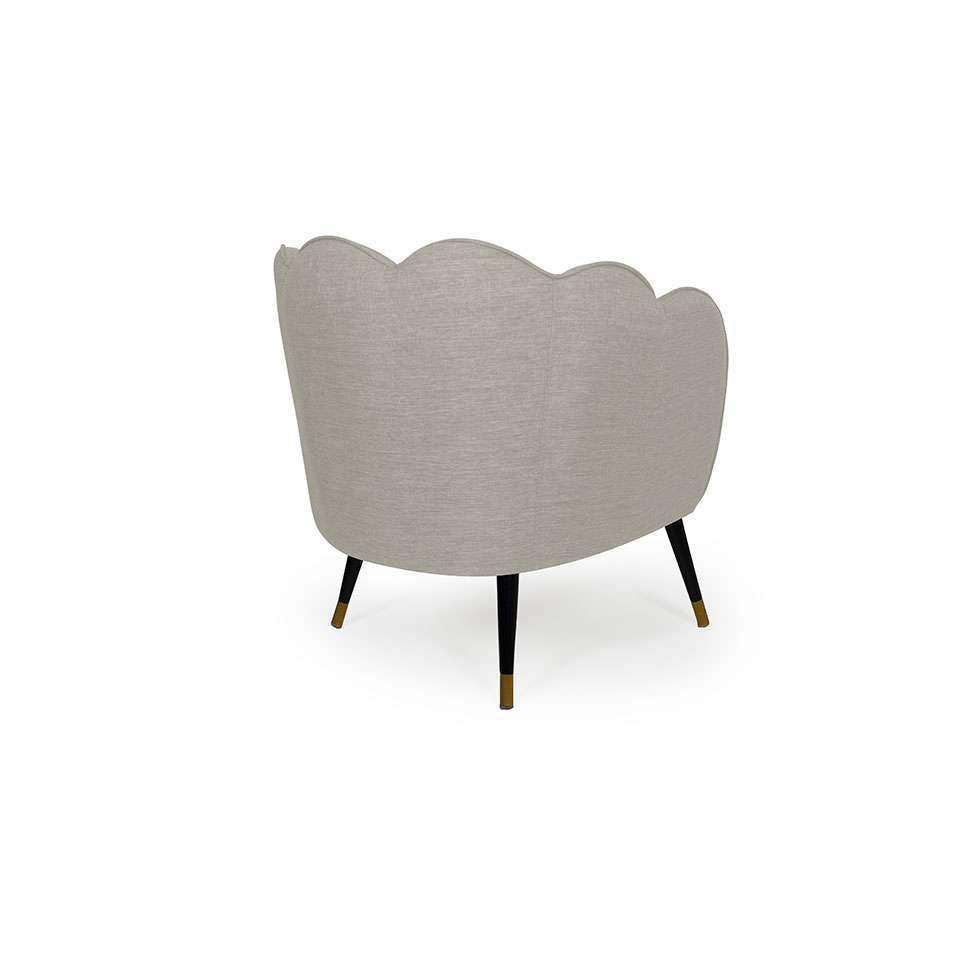 Poltrona Ariel Pé Palito Linho Aveia e Preta - 5