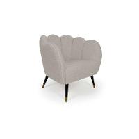 Poltrona Ariel Pé Palito Linho Aveia e Preta - 1