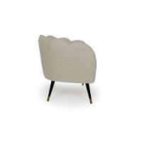 Poltrona Ariel Pé Palito Linho Aveia e Preta