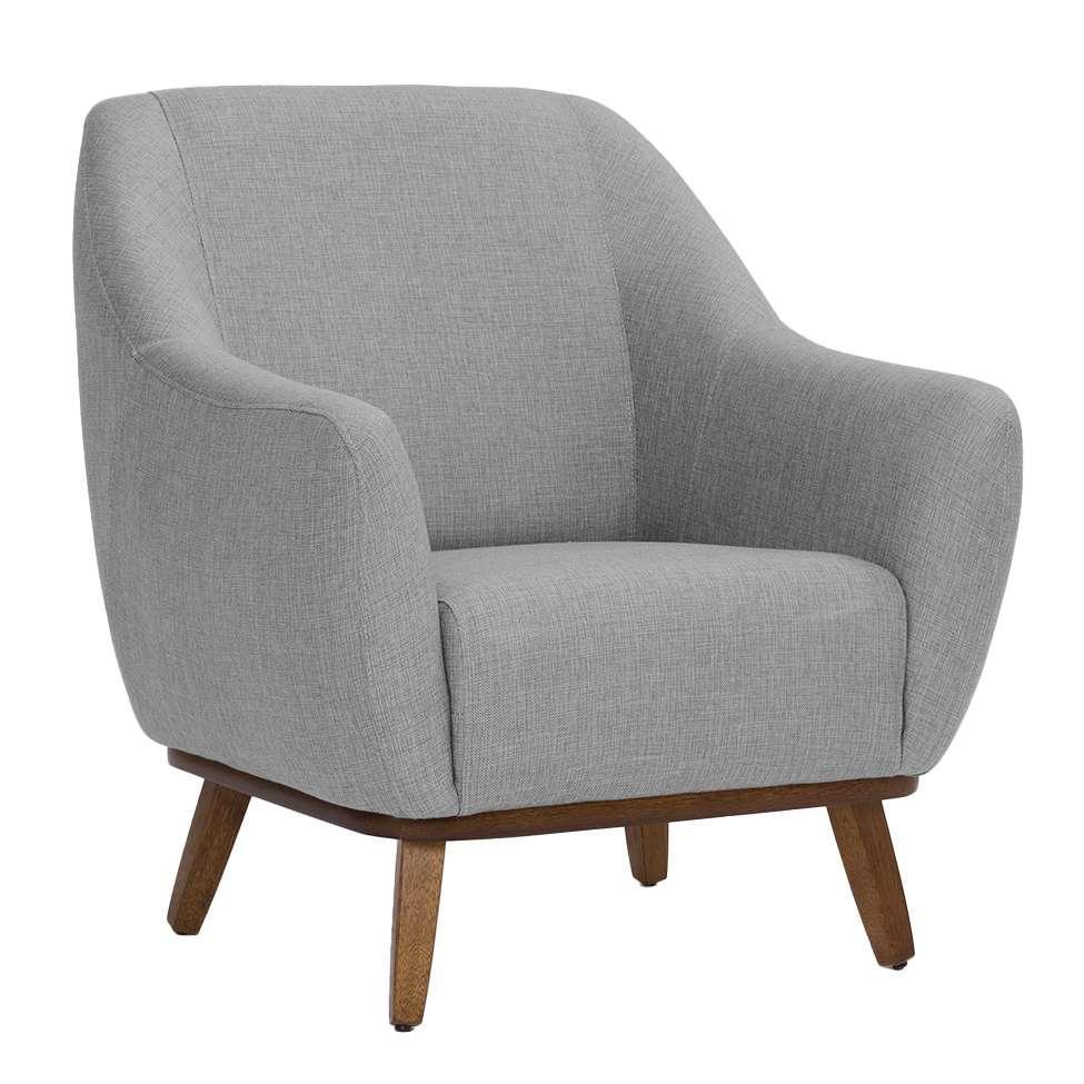 Poltrona Paloma Linho Mescla Elefante e Castanho - 1