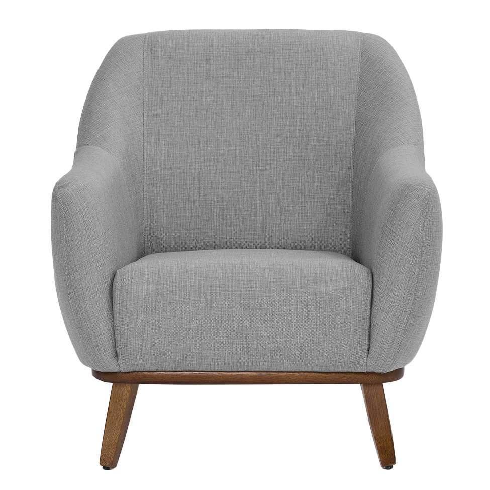 Poltrona Paloma Linho Mescla Elefante e Castanho - 2