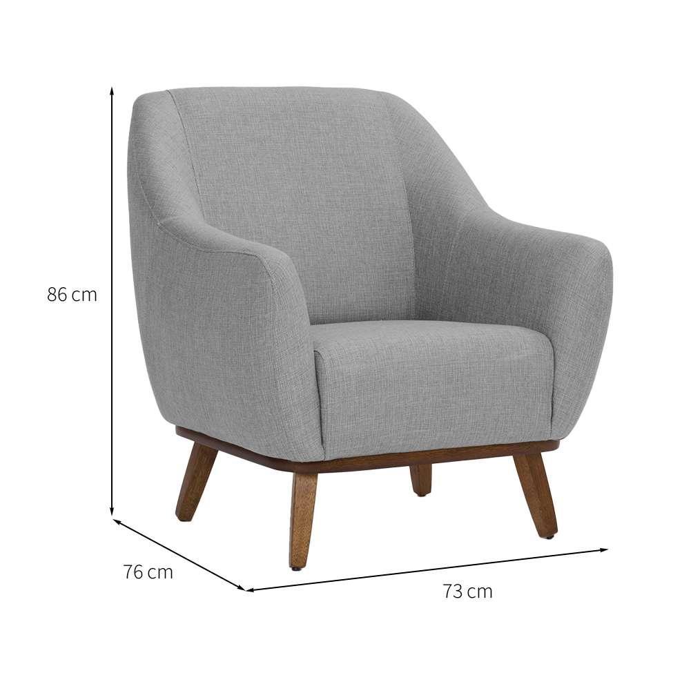 Poltrona Paloma Linho Mescla Elefante e Castanho - 3