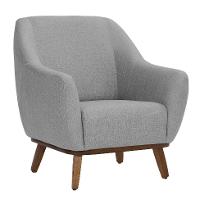 Poltrona Paloma Linho Mescla Elefante e Castanho - 1