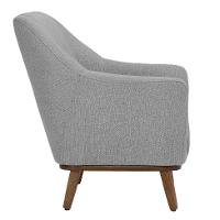 Poltrona Paloma Linho Mescla Elefante e Castanho