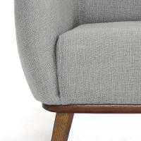 Poltrona Paloma Linho Mescla Elefante e Castanho - 7